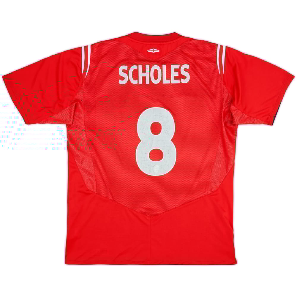 2004-06 England Away Shirt Scholes #8 - 6/10 - (L)