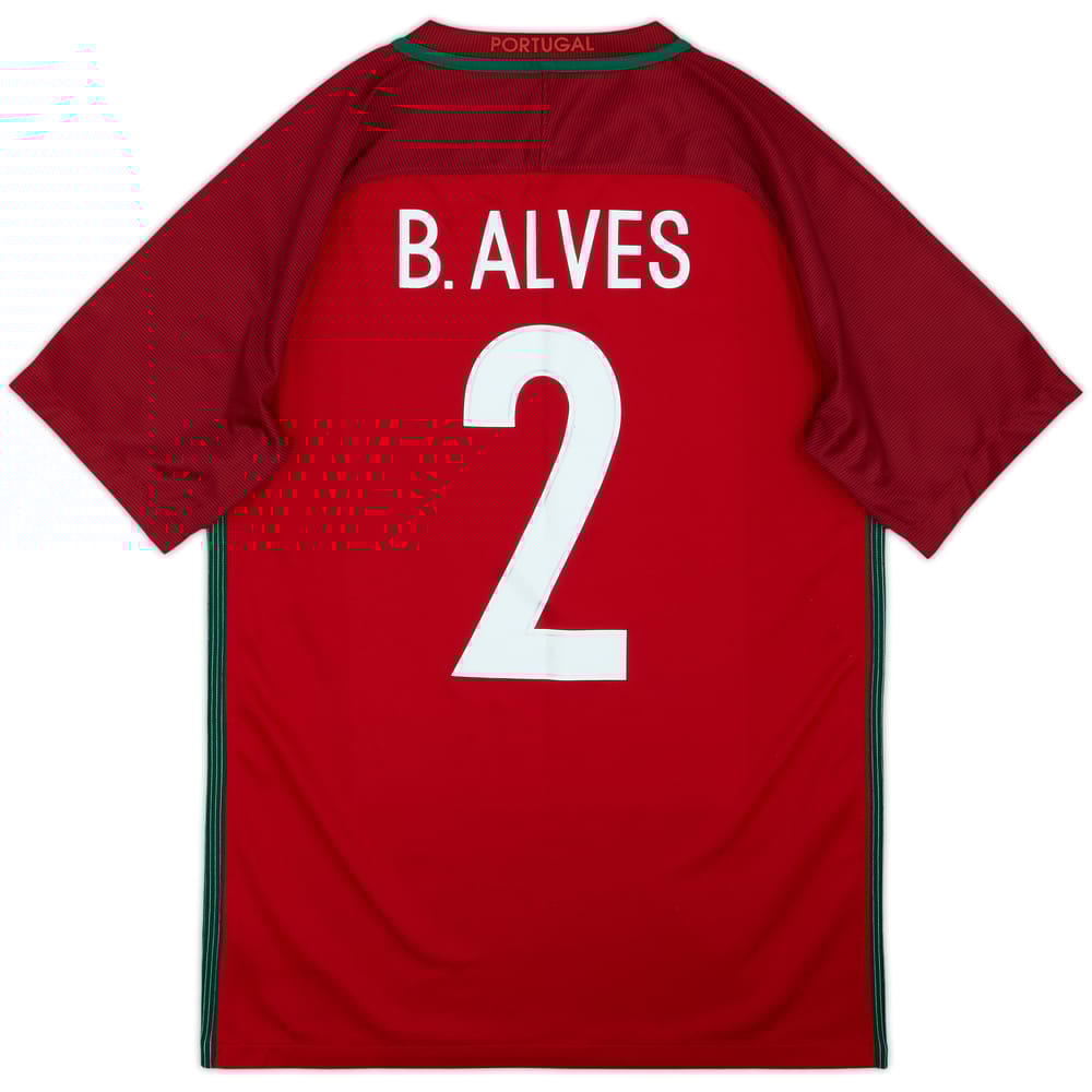 2016-18 Portugal Home Shirt B. Alves #2 - 8/10 - (S)