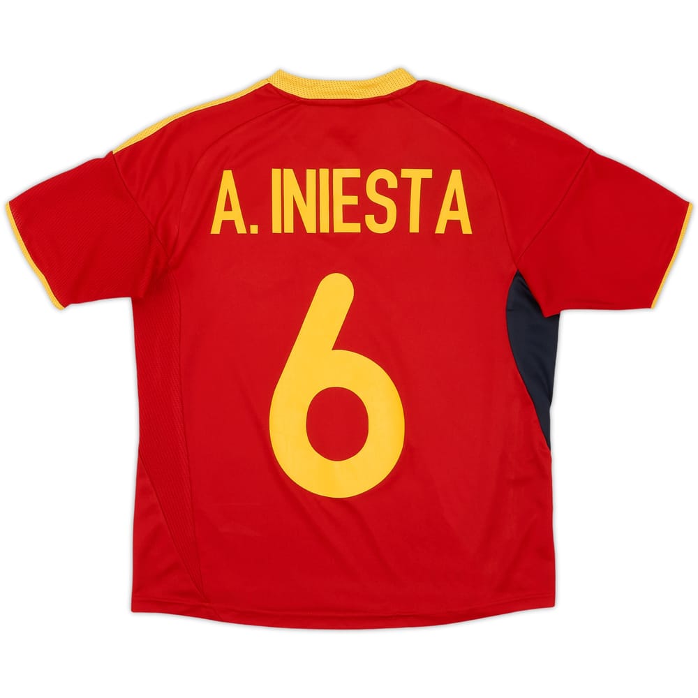 2009 Spain Home Shirt Iniesta #6 - 8/10 - (M.Boys)