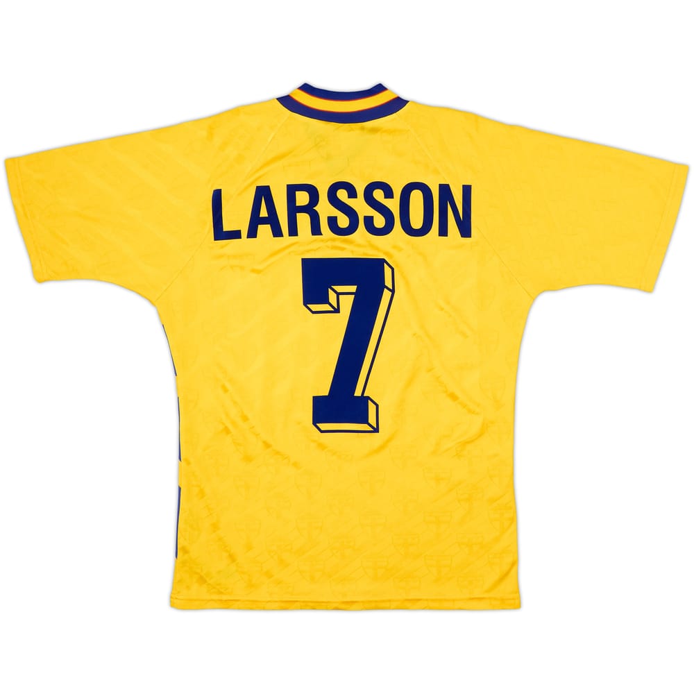 1994-96 Sweden Home Shirt Larsson #7 - 7/10 - (M)