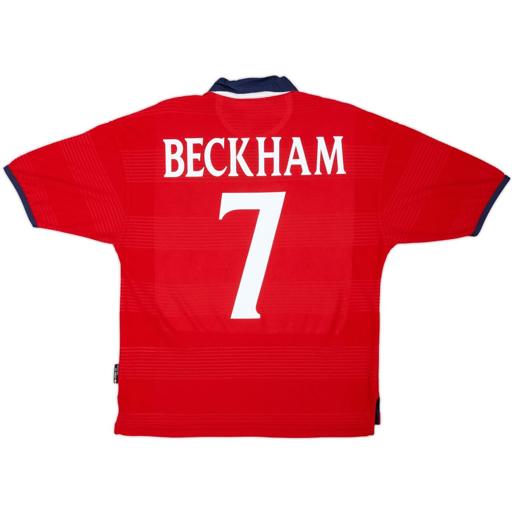 1999-01 England Away Shirt Beckham #7 - 10/10 - (Y)