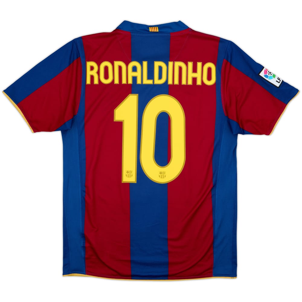 2007-08 Barcelona Home Shirt Ronaldinho #10 - 7/10 - (M)