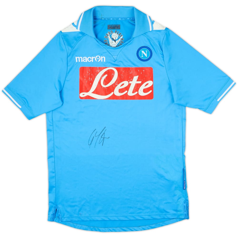 2011-12 Napoli Signed Home Shirt - 4/10 - (M)