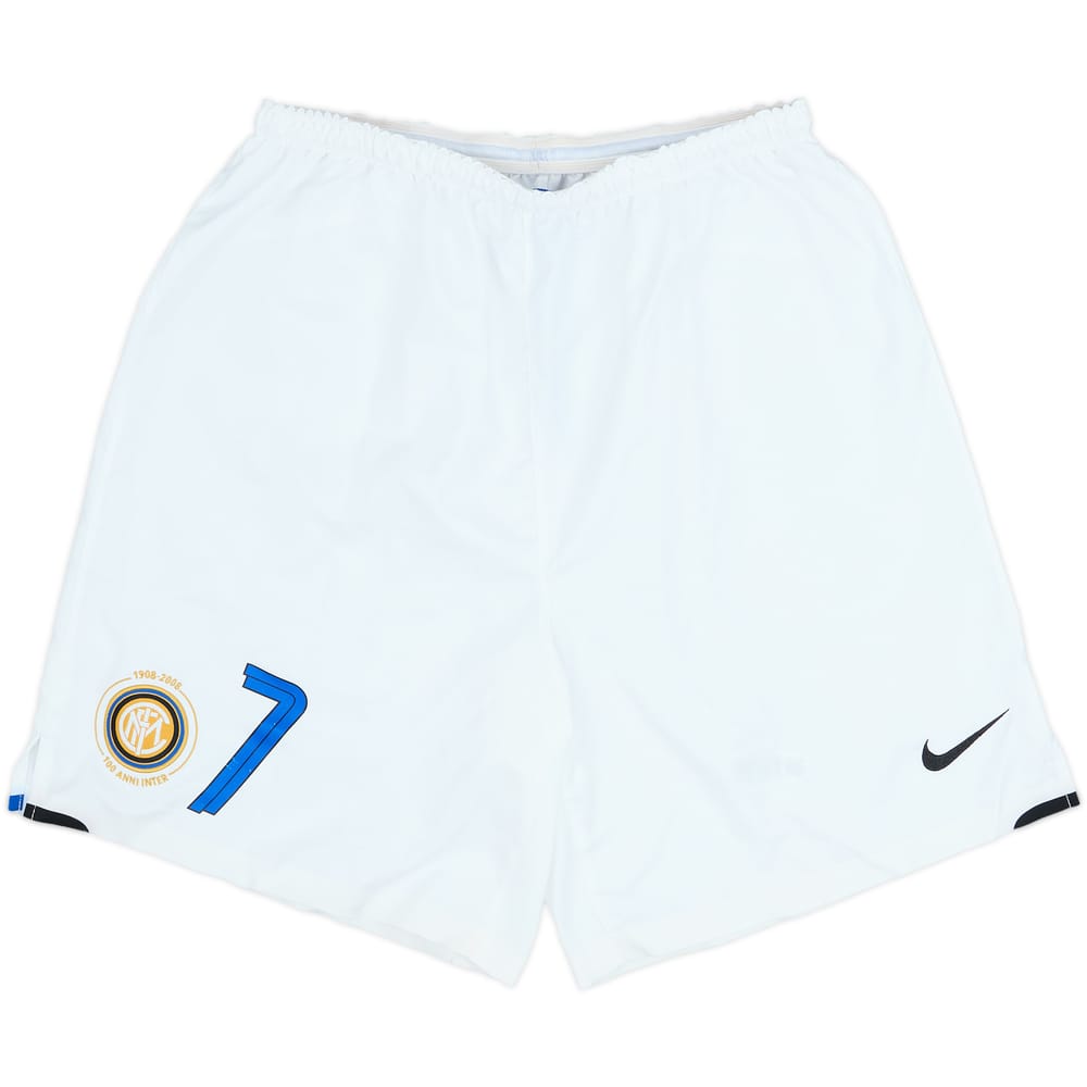 2007-08 Inter Milan Player Issue Centenary Home Shorts #7 (Figo) - 7/10 - (M)
