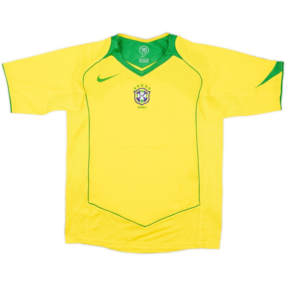 2004-06 Brazil Home Shirt - 9/10 - (L.Boys)