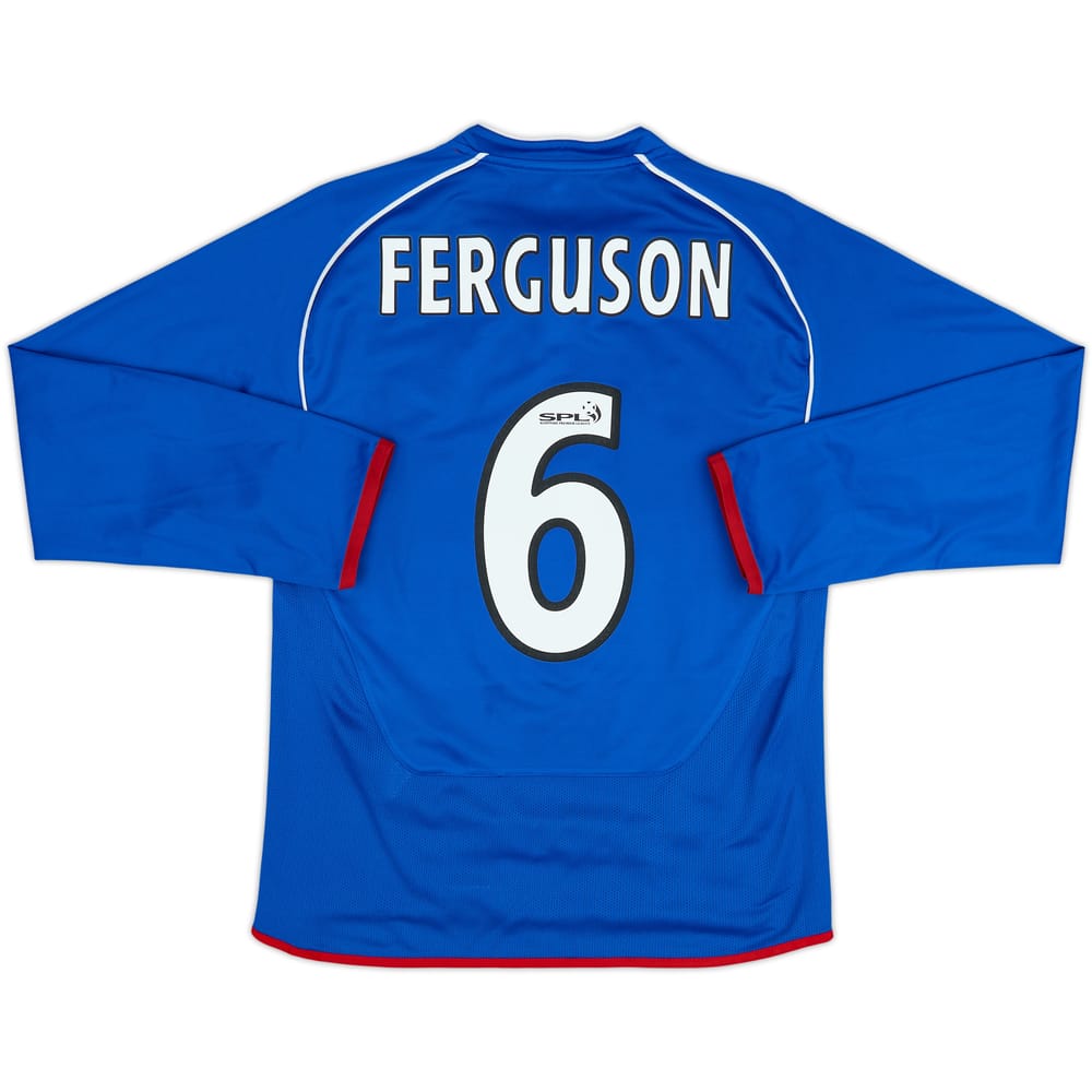 2005-06 Rangers Home L/S Shirt Ferguson #6 - 6/10 - (S)
