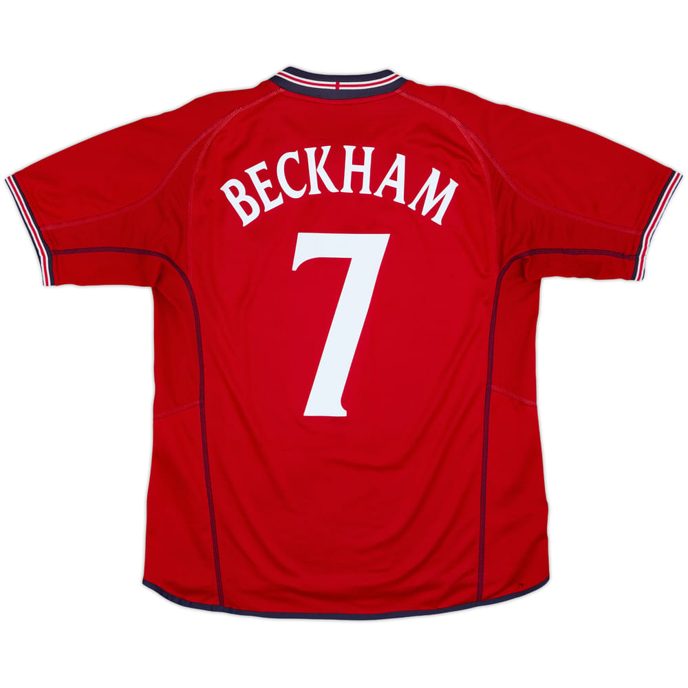 2002-04 England Away Shirt Beckham #7 - 6/10 - (L)
