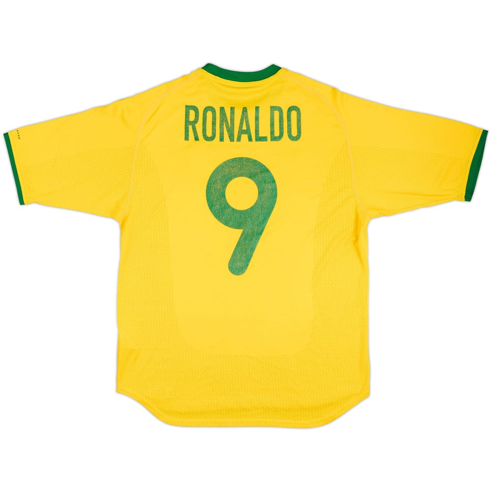2000-02 Brazil Home Shirt Ronaldo #9 - 6/10 - (L)