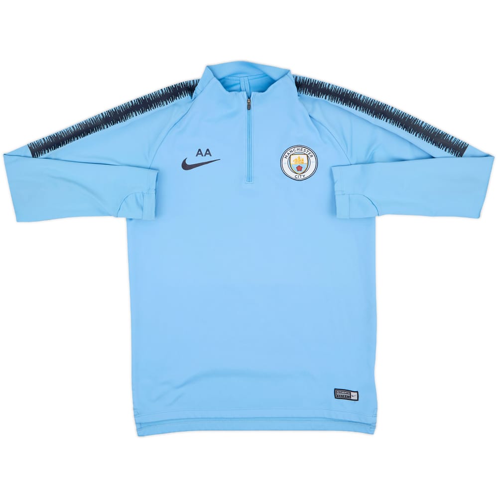 2018-19 Manchester City Nike Staff Issue 1/4 Zip Drill Top - 9/10 - (M)