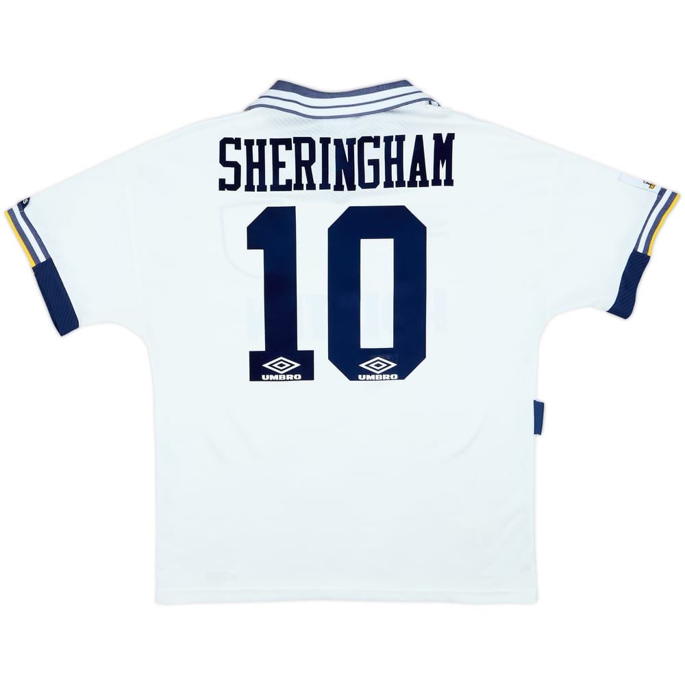 1993-95 Tottenham Home Shirt Sheringham #10 - 7/10 - (L)