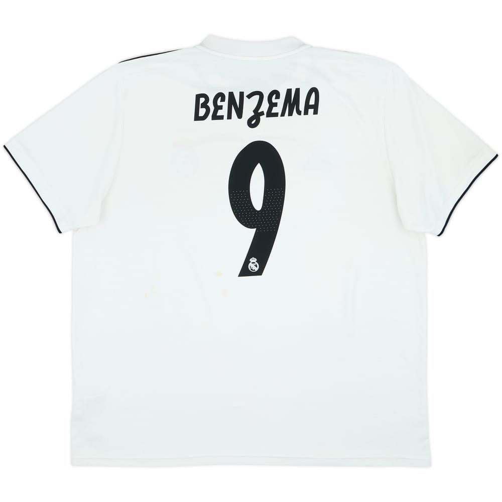 2018-19 Real Madrid Home Shirt Benzema #9 - 5/10 - (XXL)
