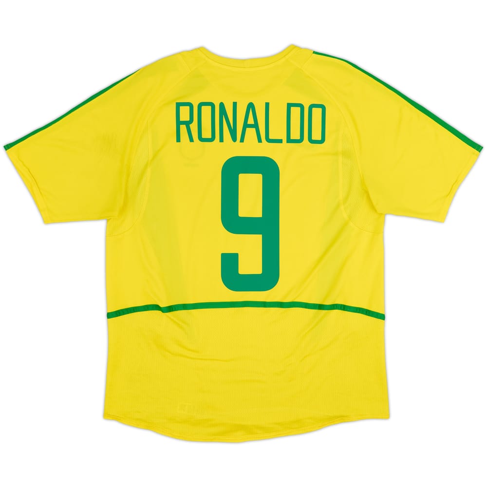 2002-04 Brazil Home Shirt Ronaldo #9 - 6/10 - (M)