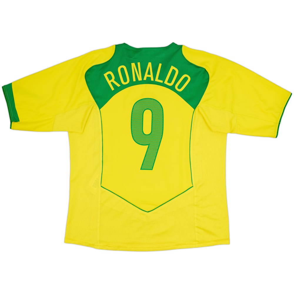 2004-06 Brazil Home Shirt Ronaldo #9 - 8/10 - (L)