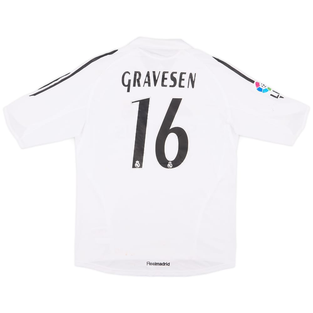 2005-06 Real Madrid Match Issue Signed Home Shirt Gravesen #16