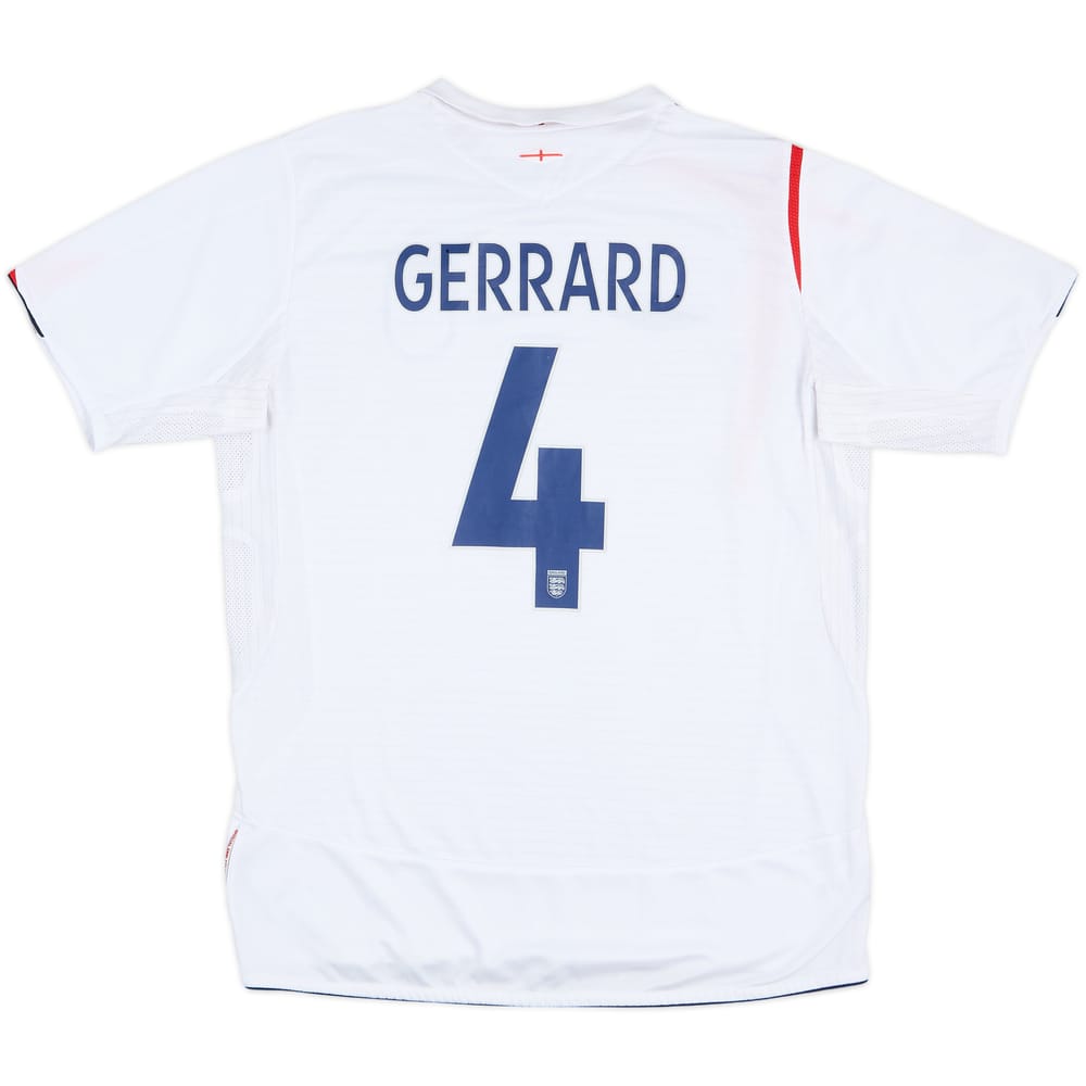 2005-07 England Home Shirt Gerrard #4 - 7/10 - (L)