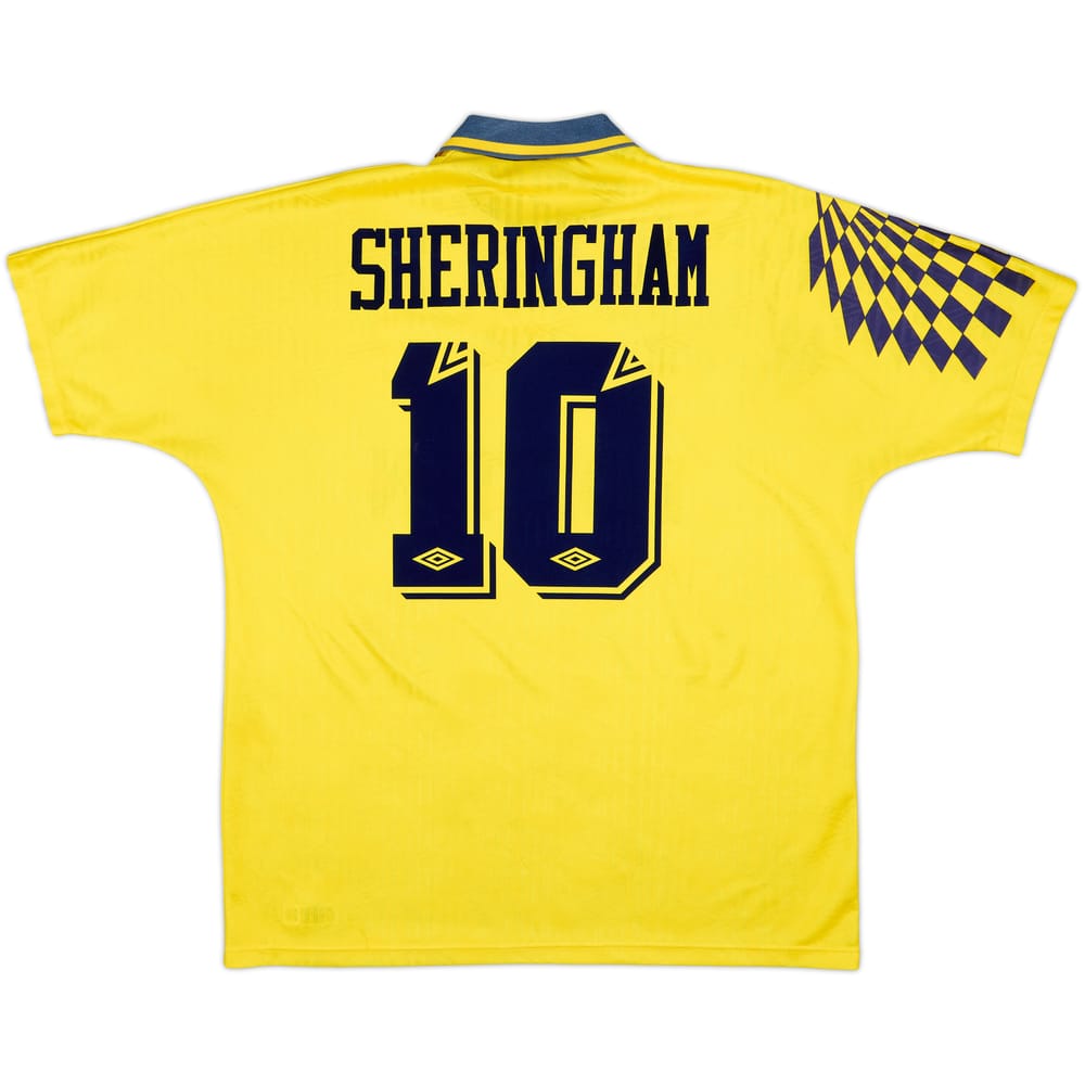 1991-95 Tottenham Away Shirt Sheringham #10 - 7/10 - (XL)