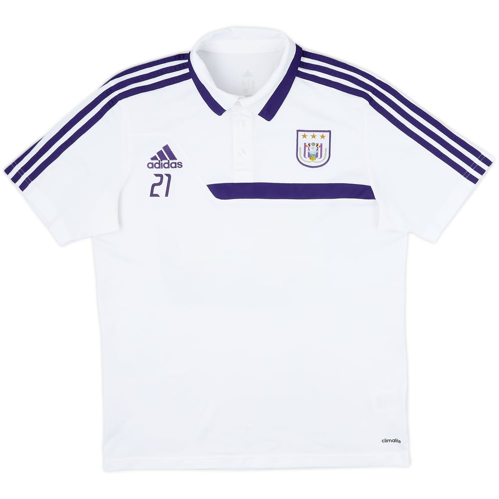 2013-14 Anderlecht Player Issue adidas Polo Shirt #21 - 8/10 - (M/L)