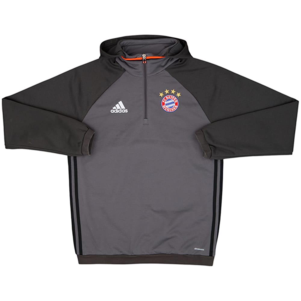2016-17 Bayern Munich adidas 1/4 Zip Hooded Drill Top - 8/10 - (M)