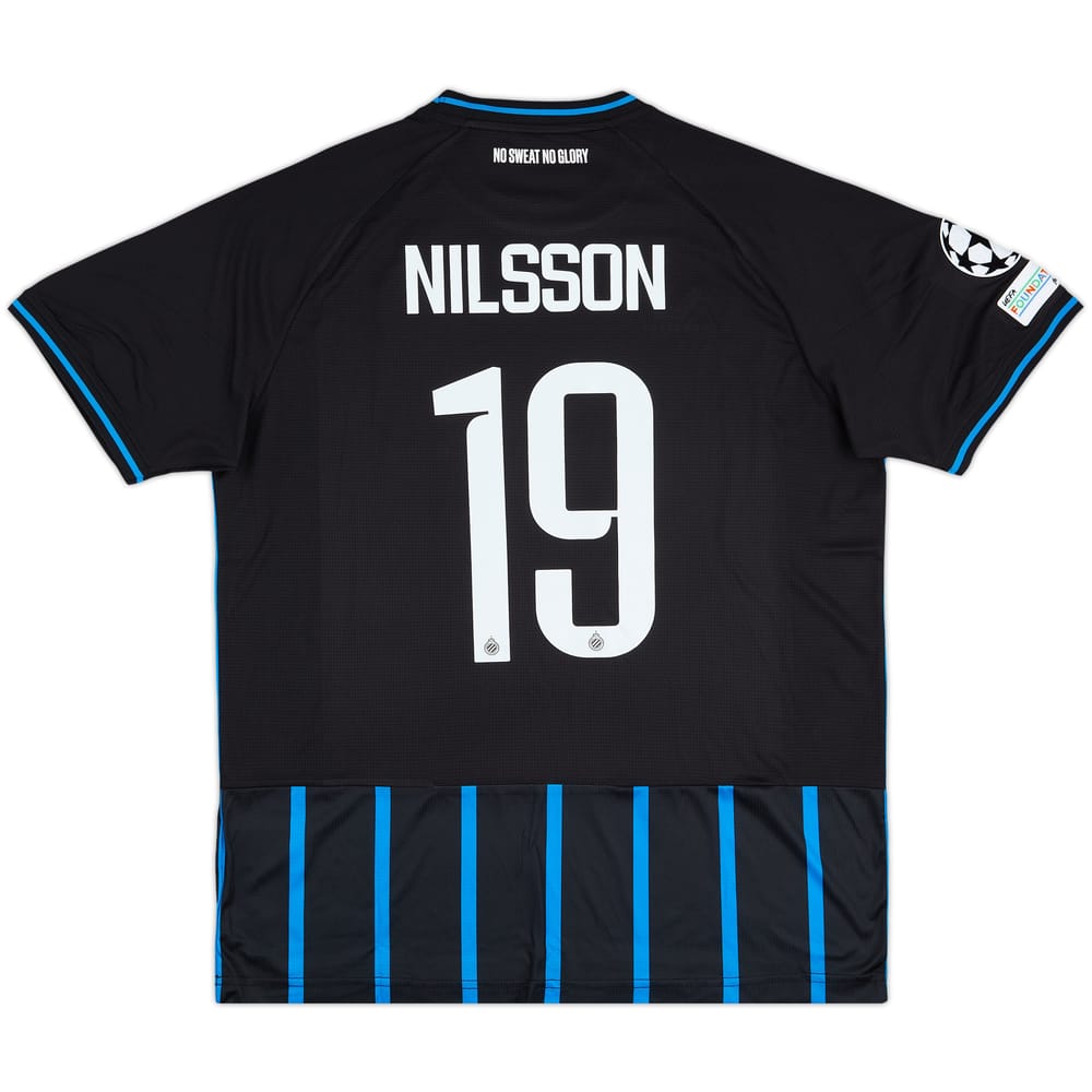 2025-26 Club Brugge Match Issue Champions League Home Shirt Nilsson #19