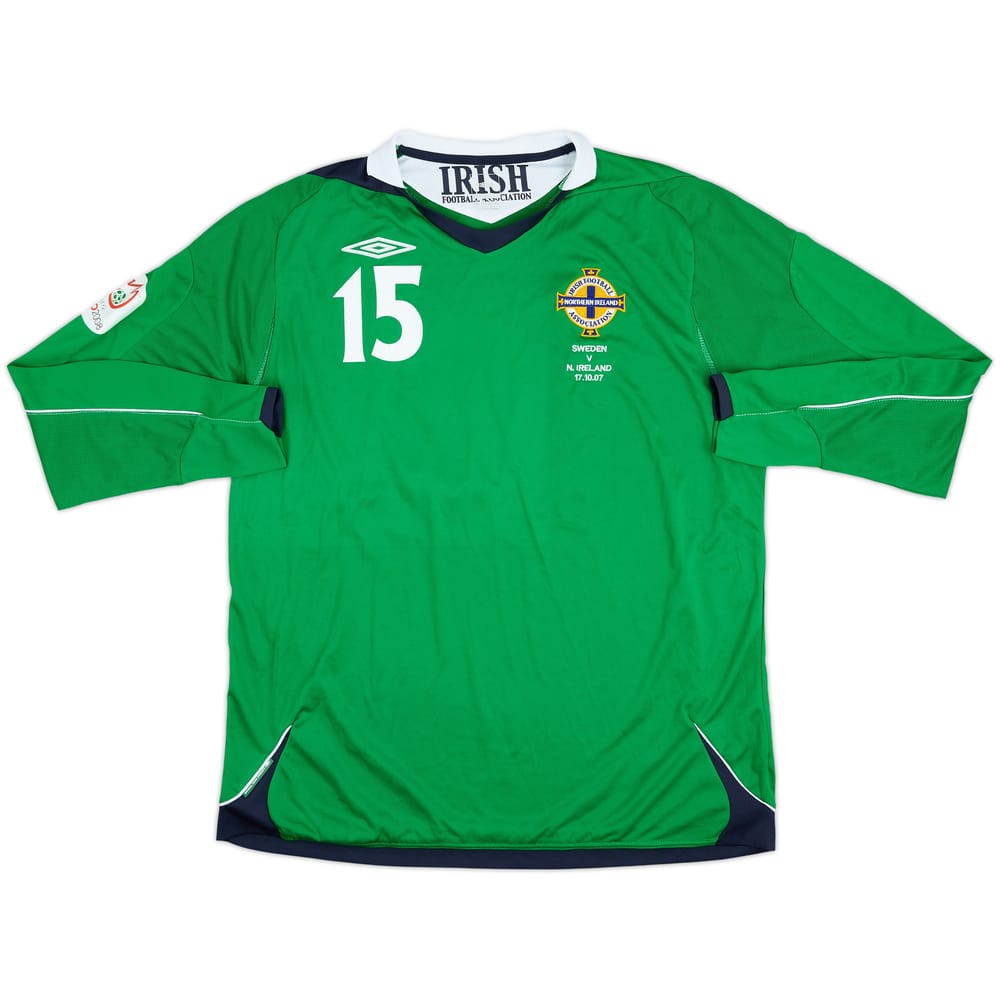 2006-08 Northern Ireland Match Issue Home L/S Shirt #15 (Capaldi)