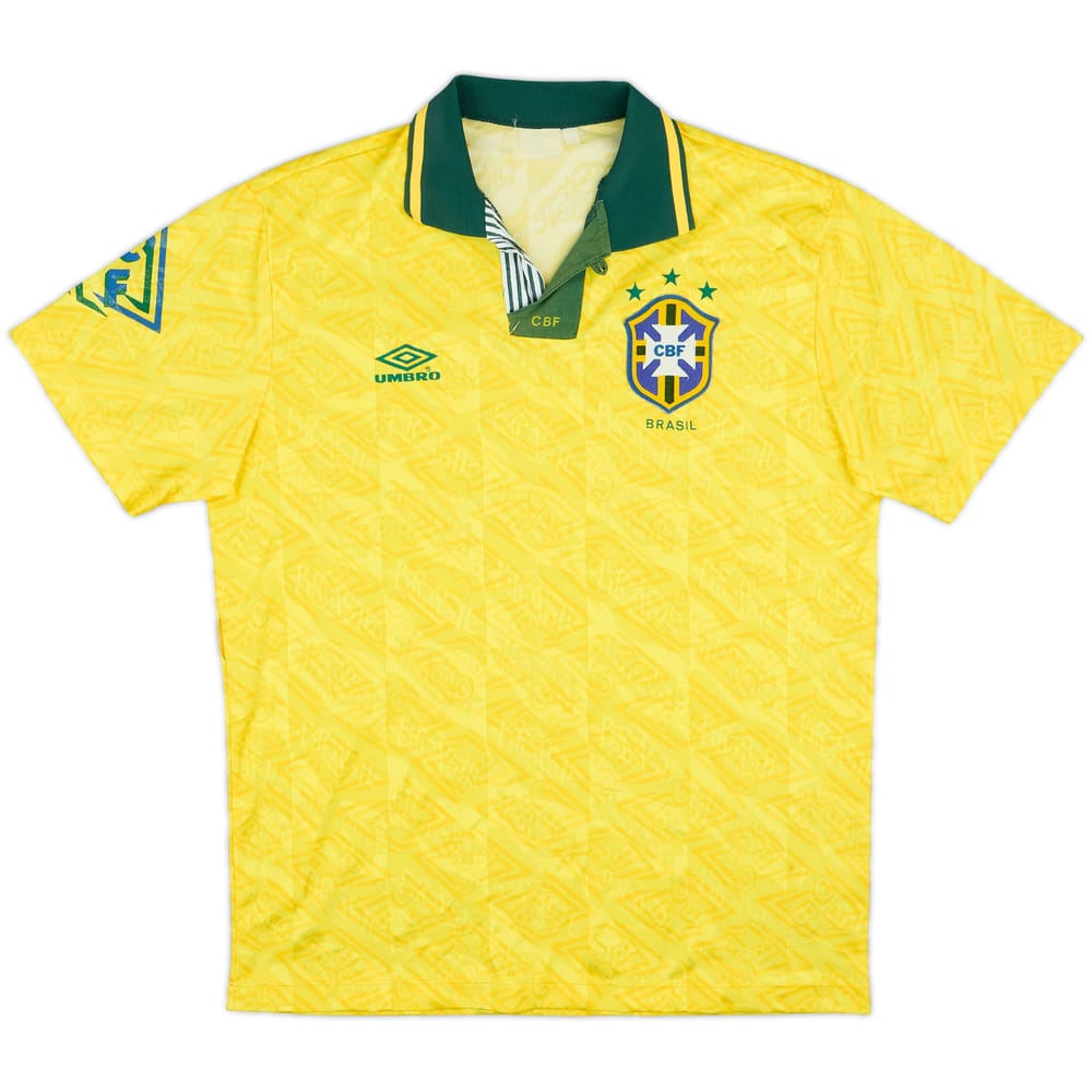 1991-93 Brazil Home Shirt - 5/10 - (L)