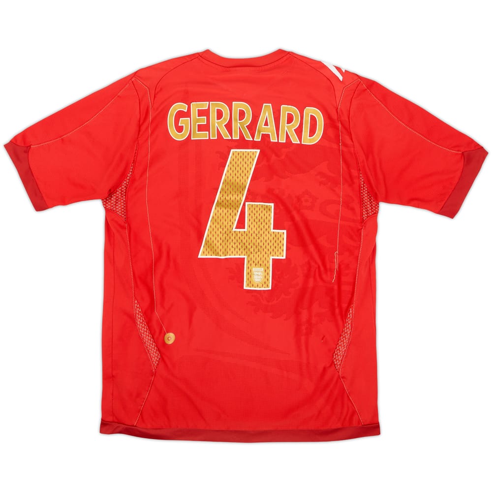 2006-08 England Away Shirt Gerrard #4 - 6/10 - (S)