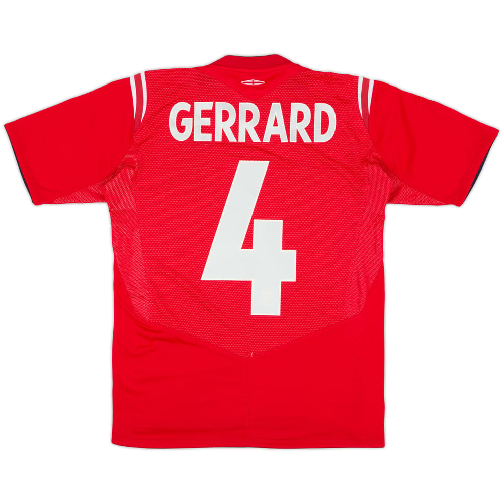2004-06 England Away Shirt Gerrard #4 - 8/10 - (15-16 Years)