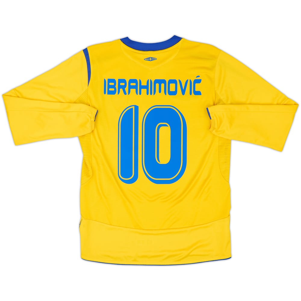 2005-06 Sweden Home L/S Shirt Ibrahimovic #10 - 9/10 - (S)