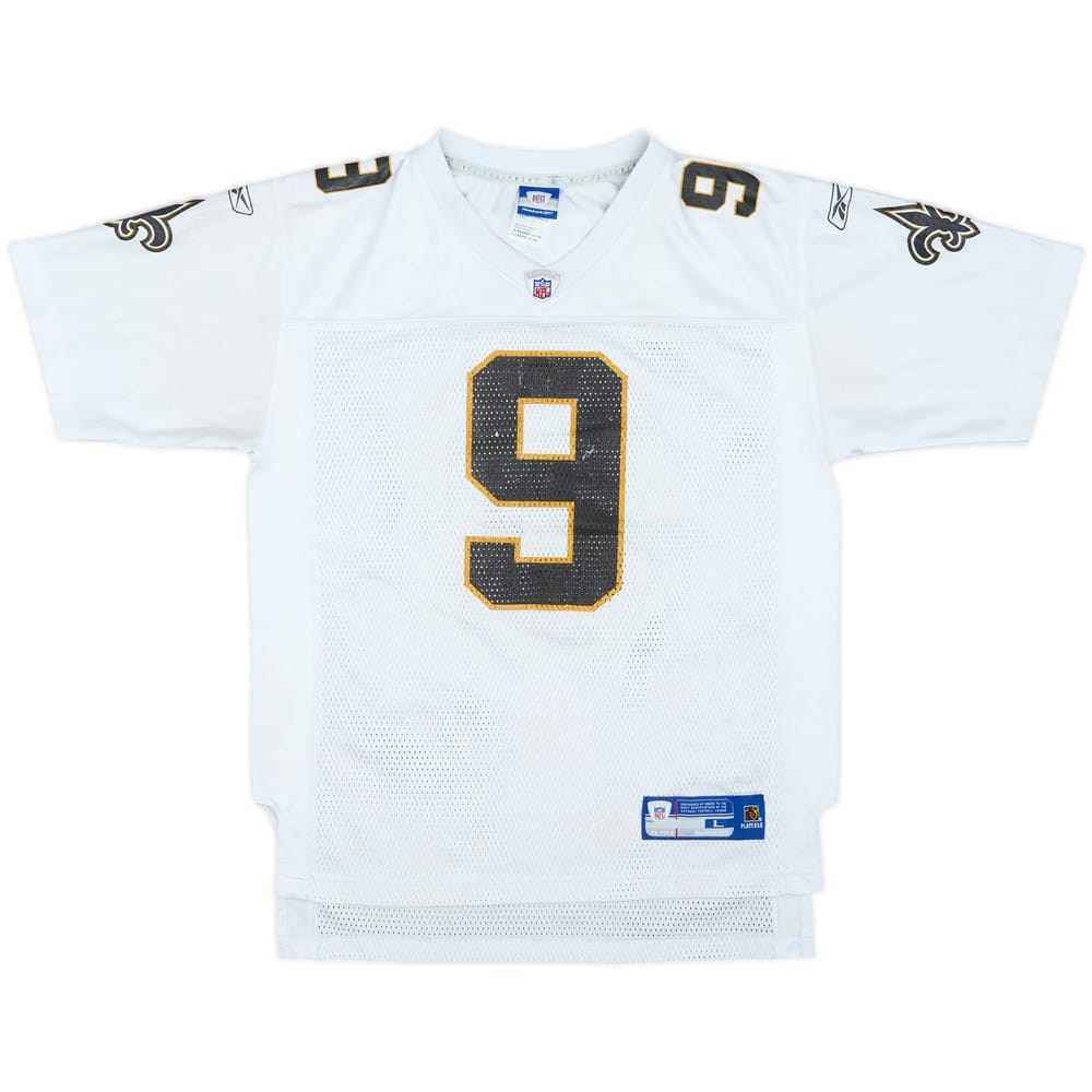 2006 New Orleans Saints Brees #9 Reebok On Field Away Jersey - 3/10 - (L.Boys)