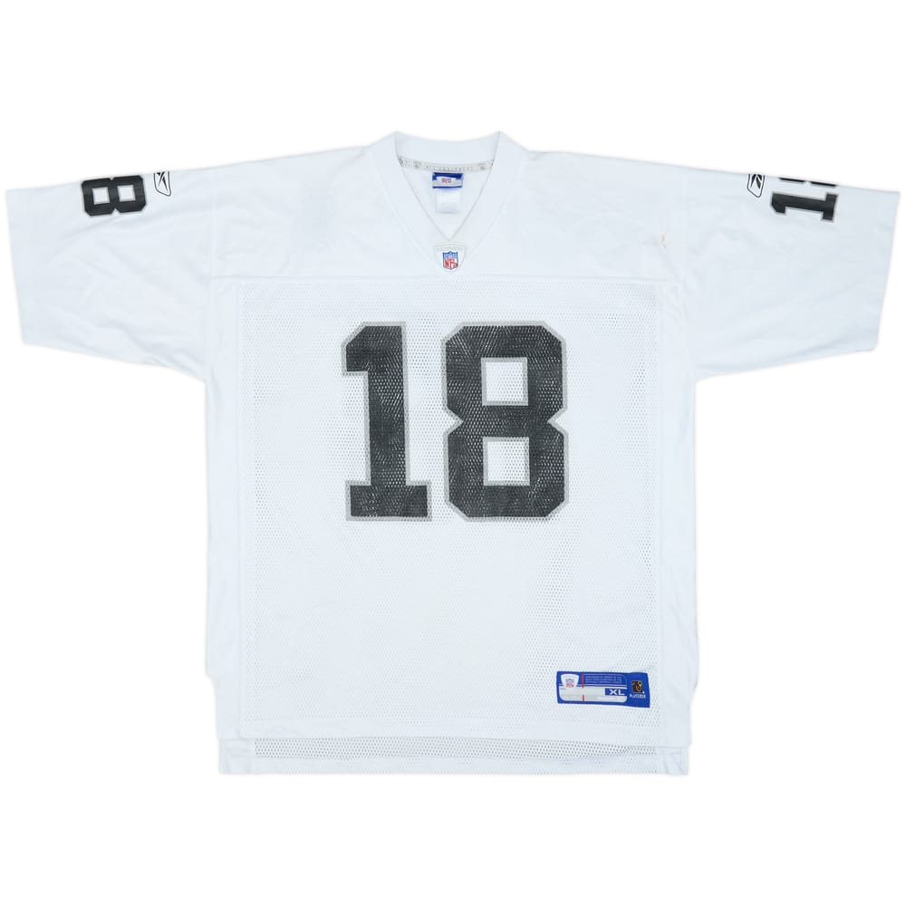 2005-06 Oakland Raiders Moss #18 Reebok On Field Away Jersey - 5/10 - (XL)