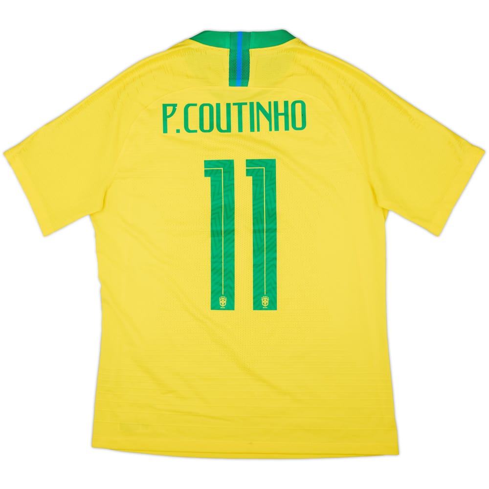 2018-19 Brazil Authentic Home Shirt P.Coutinho #11 - 8/10 - (M)