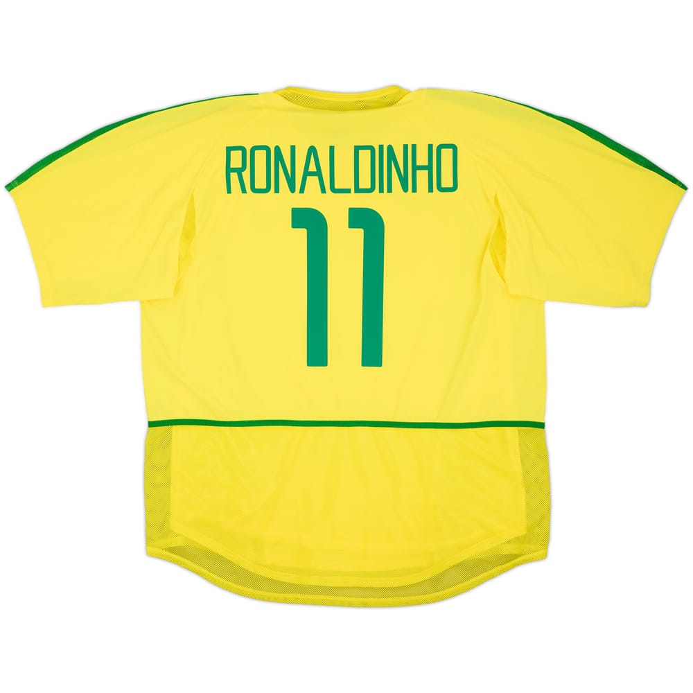 2002-04 Brazil Player Issue Home Shirt Ronaldinho #11 - 10/10 - (XXL)