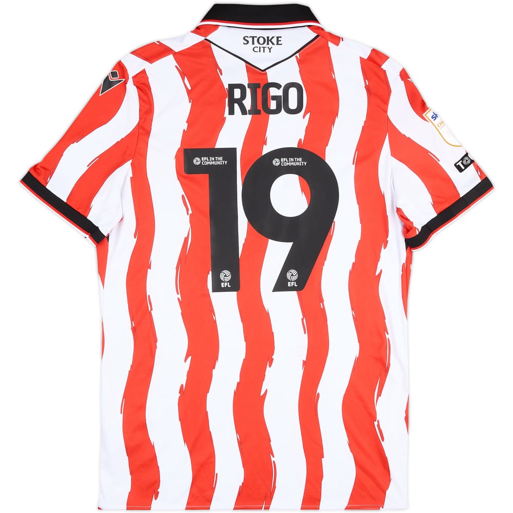 2025-26 Stoke Match Issue Home Shirt Rigo #19