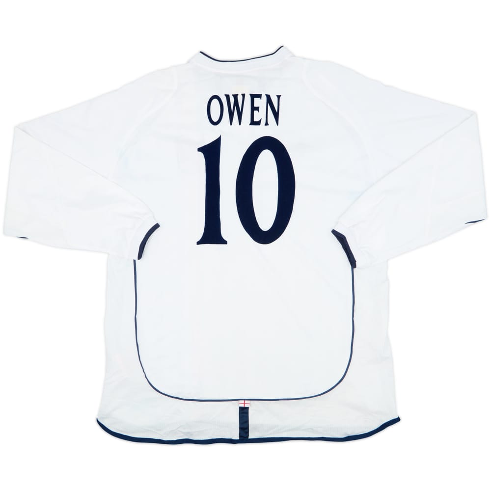 2001-03 England Home L/S Shirt Owen #10 - 5/10 - (XL)