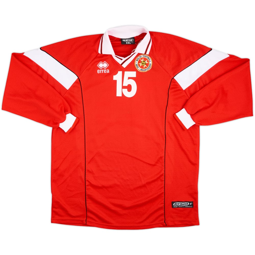 2001 Malta Match Issue Home L/S Shirt #15 (Camilleri)