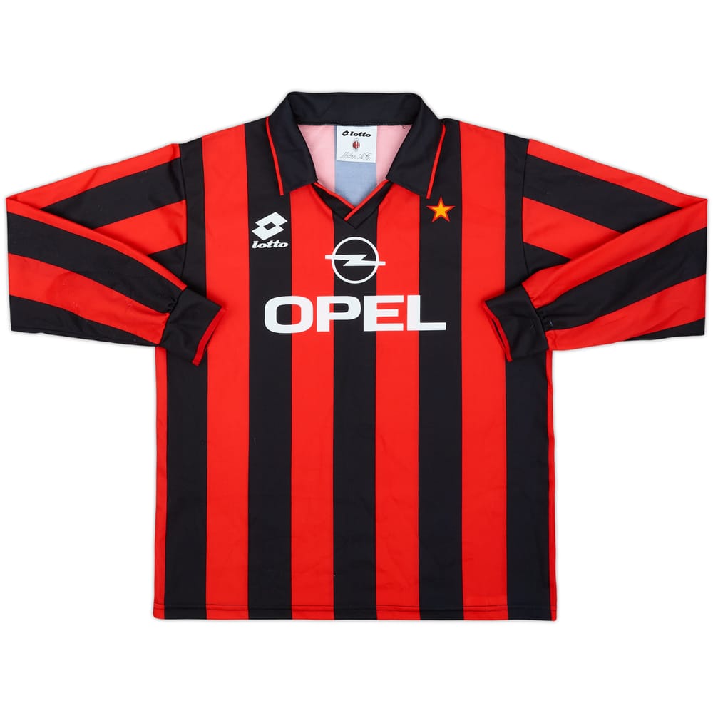 1994-95 AC Milan Home L/S Shirt - 8/10 - (14-15 Years)
