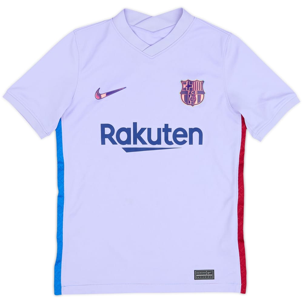 2021-22 Barcelona Away Shirt - 8/10 - (M.Boys)