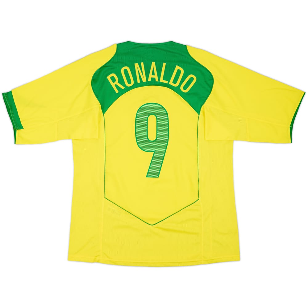 2004-06 Brazil Home Shirt Ronaldo #9 - 8/10 - (L)