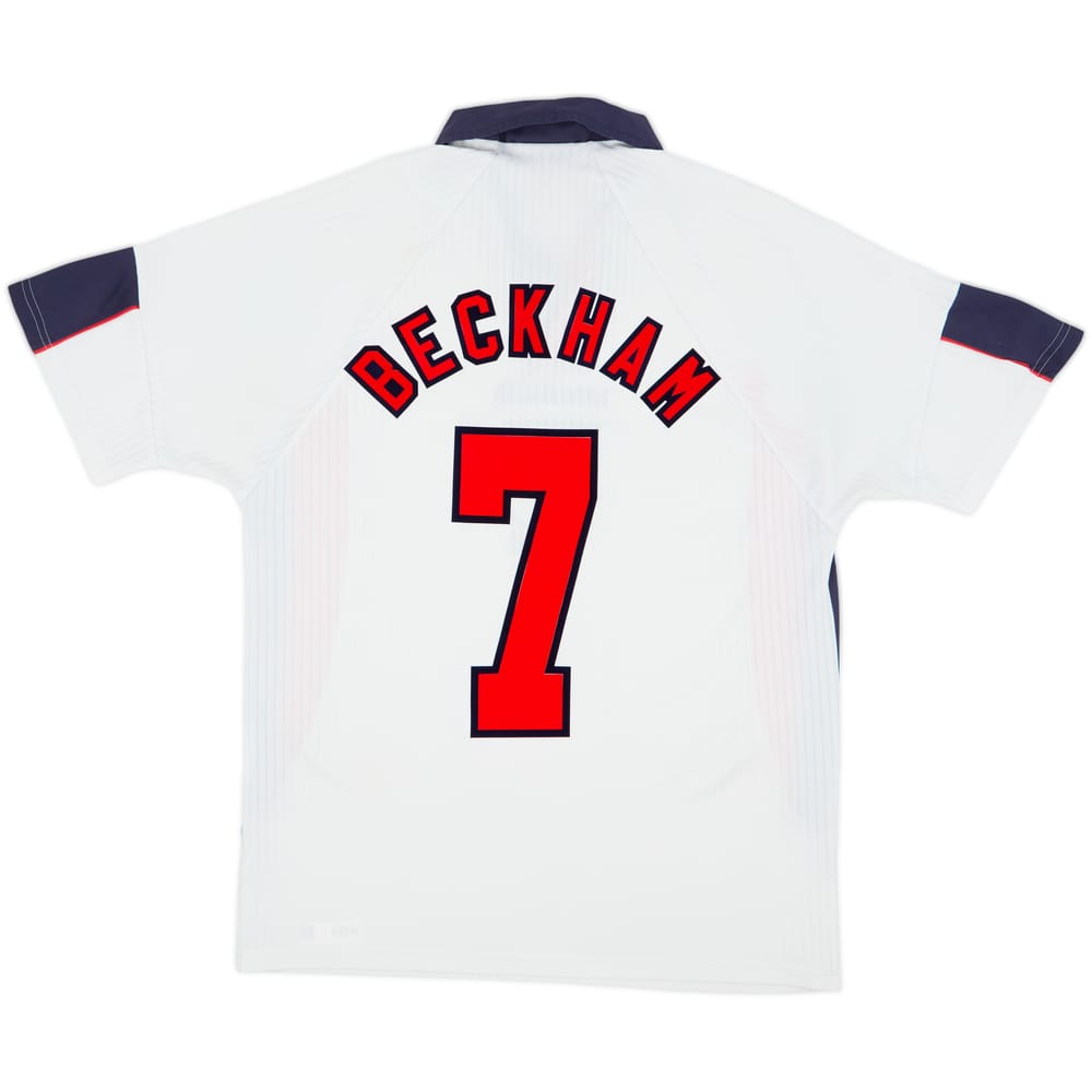 1997-99 England Home Shirt Beckham #7 - 6/10 - (L)