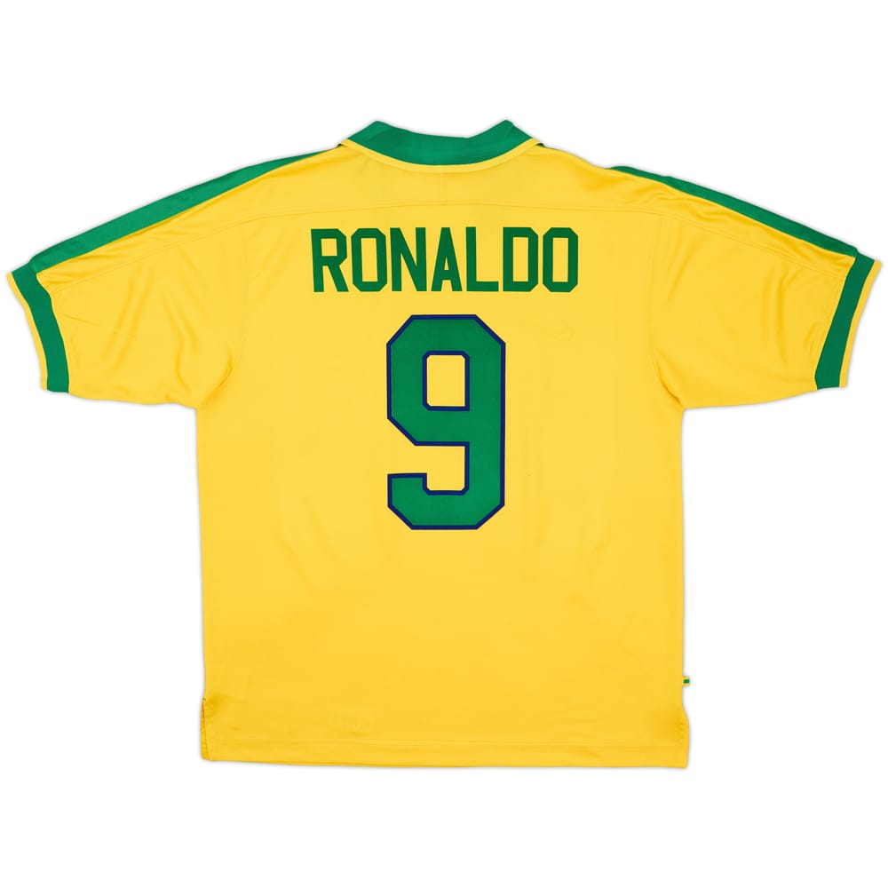 1997-98 Brazil Home Shirt Ronaldo #9 - 9/10 - (L)