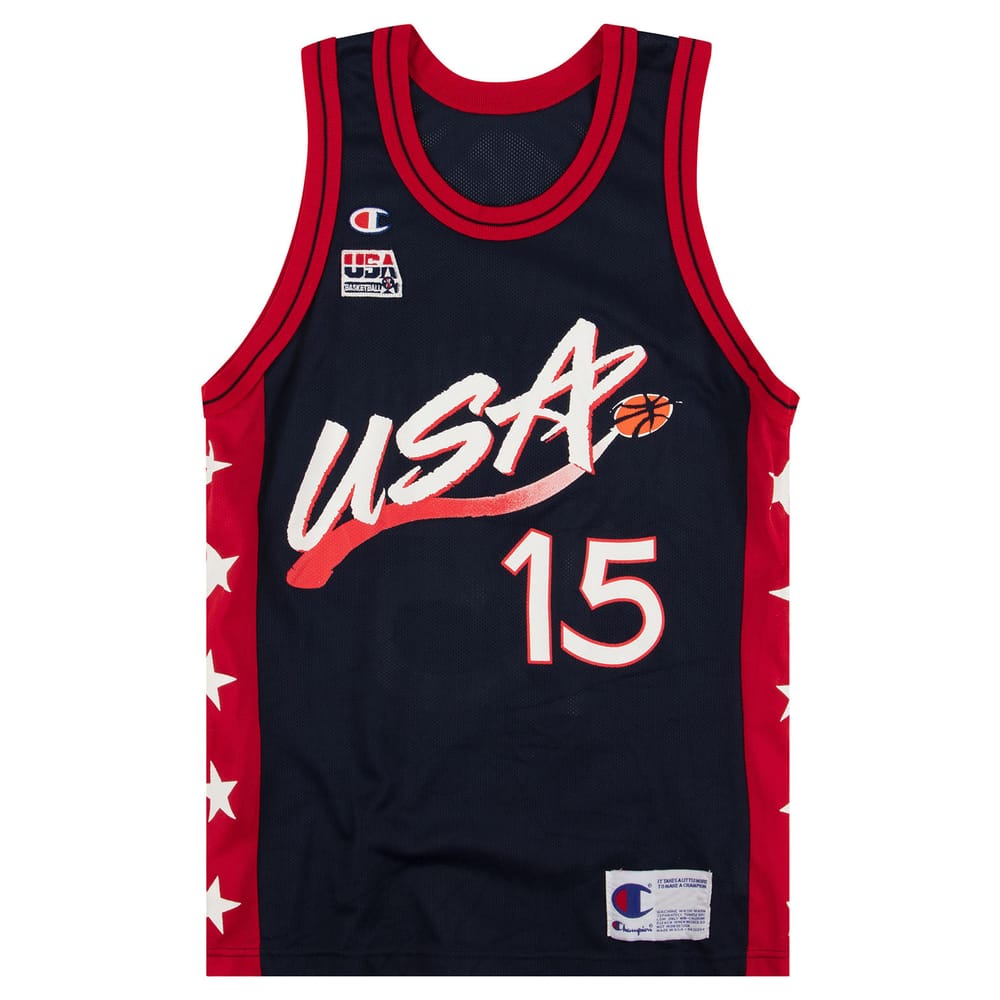 1996 USA Olajuwon #15 Champion Jersey (Away) M