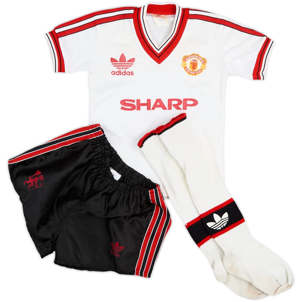 1986-88 Manchester United Away Full Kit - 8/10 - (S.Boys)