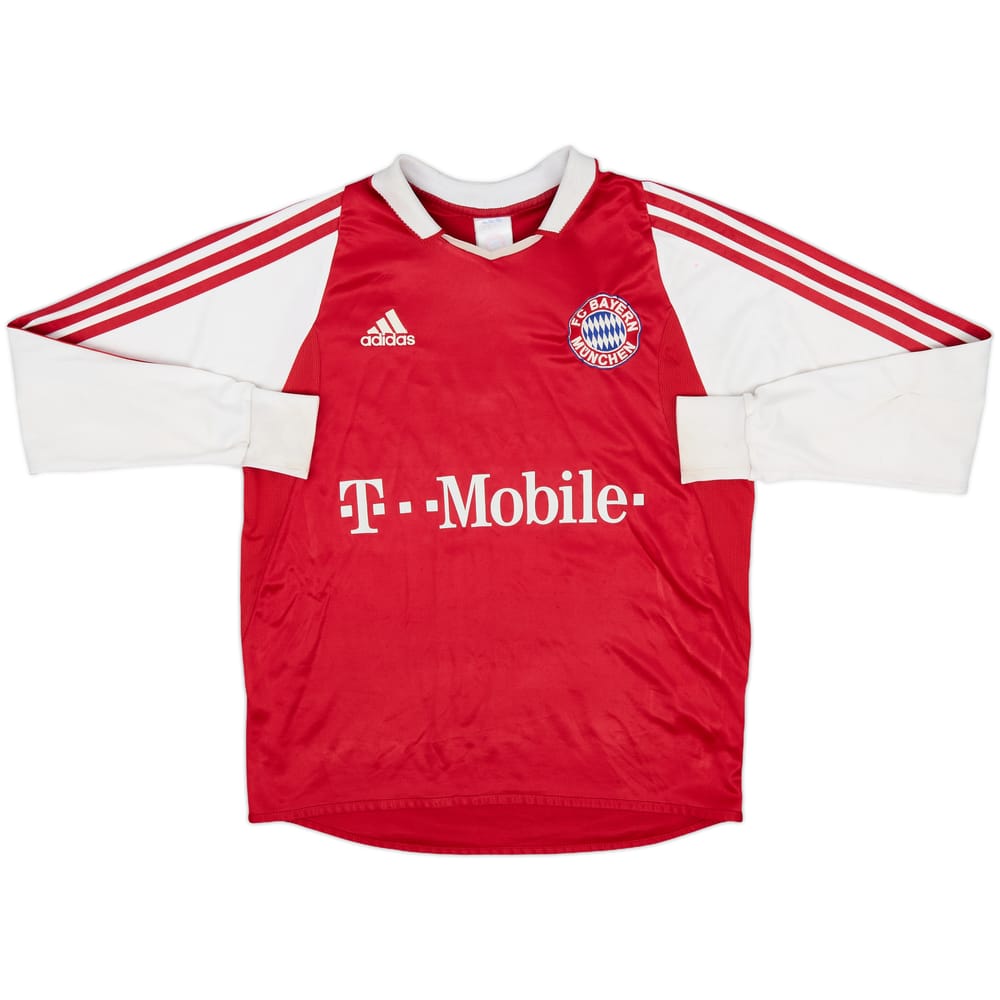 2003-04 Bayern Munich Home L/S Shirt - 7/10 - (XL.Boys)