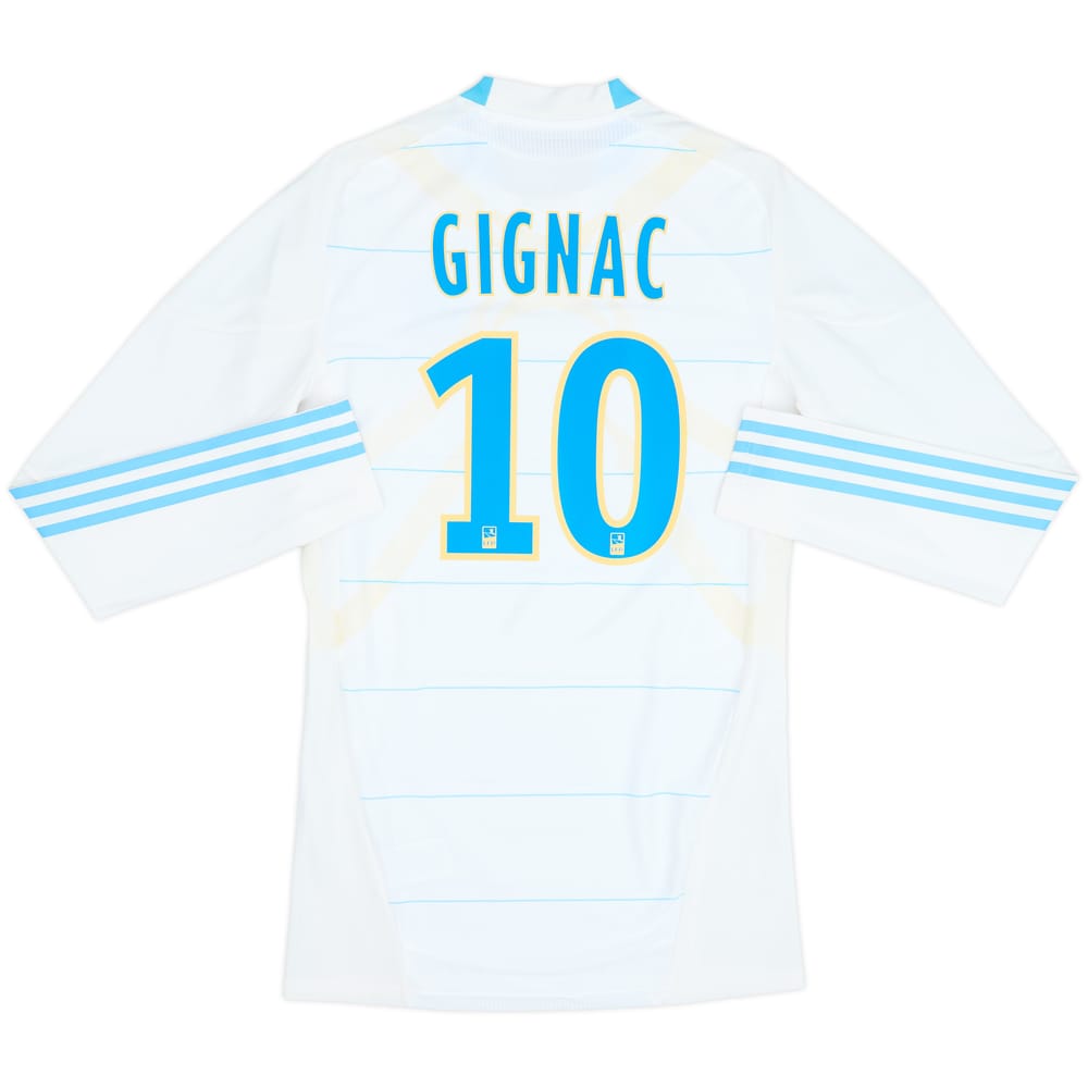 2010-11 Olympique Marseille Player Issue TechFit L/S Home Shirt Gignac #10 - 8/10 - (L)