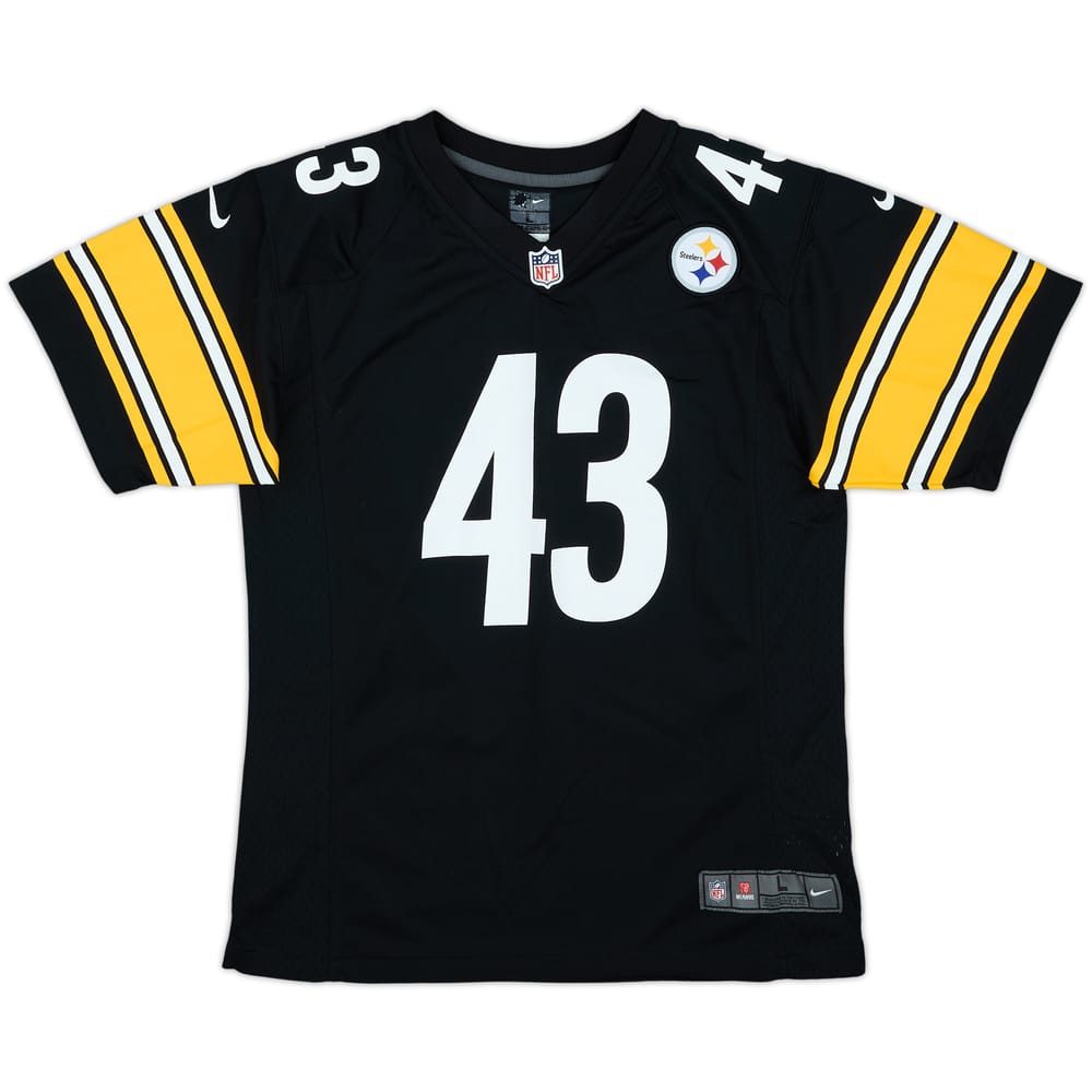2012-14 Pittsburgh Steelers Polamalu #43 Nike Game Home Jersey - 8/10 - (L.Boys)