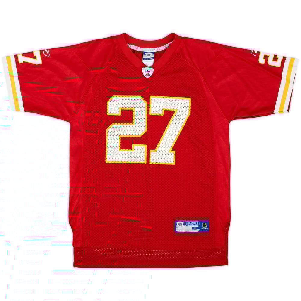 2005-06 Kansas City Chiefs L.Johnson #27 Reebok On Field Home Jersey - 8/10 - (L.Boys)