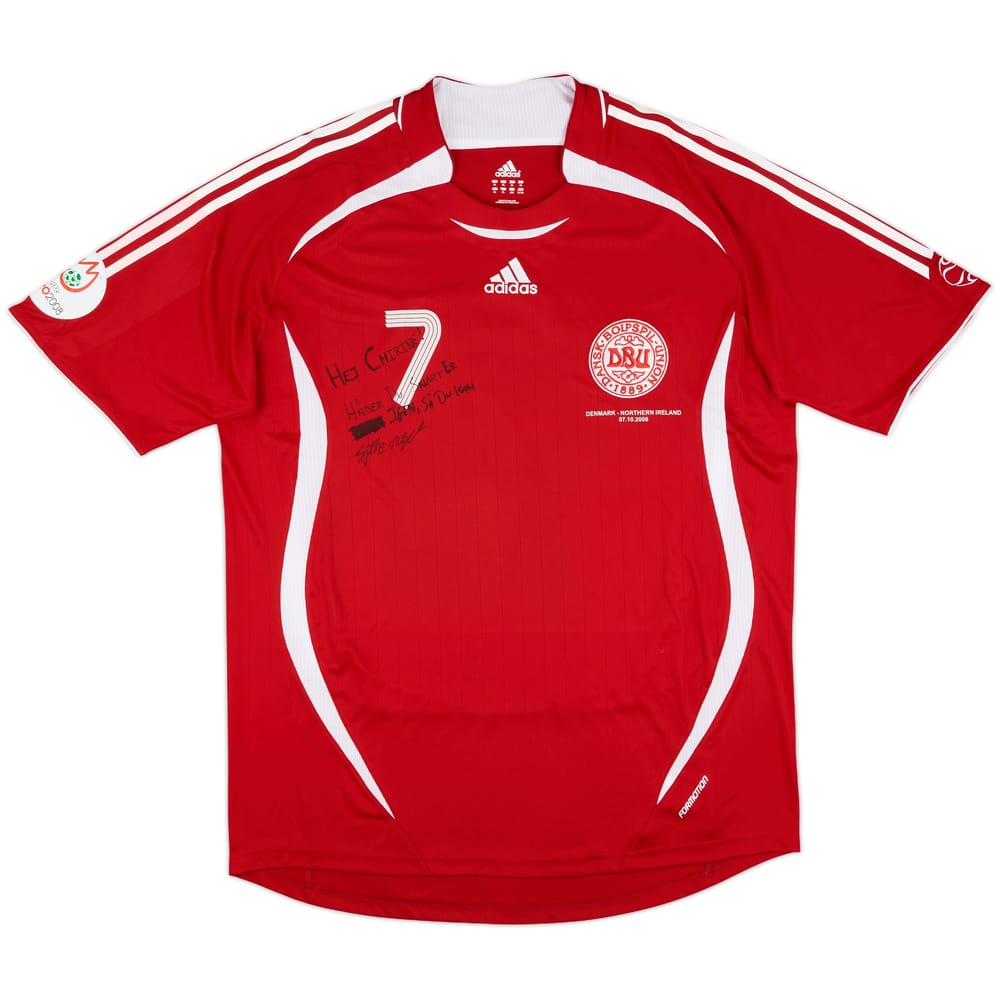 2006 Denmark Match Worn Signed Home Shirt #7 (Jensen) v Northern Ireland