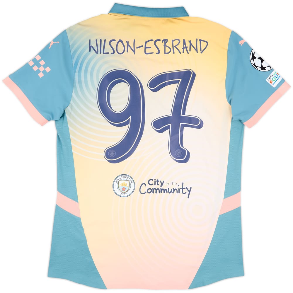 2024-25 Manchester City Match Issue Champions League Fourth Shirt Wilson-Esbrand #97