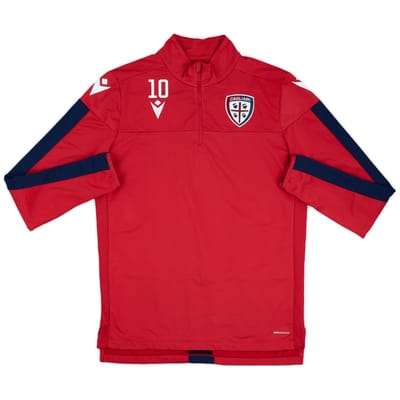 2019-20 Cagliari Macron Player Issue 1/4 Zip Drill Top #10 - 9/10 - (XL)