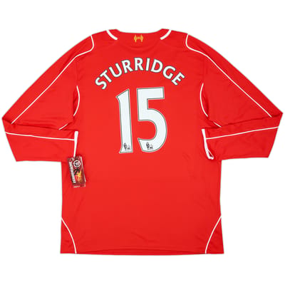 2014-15 Liverpool Home L/S Shirt Sturridge #15 (XL)